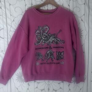 Dungeons & Dragons BCXLunch Graphic Sweatshirt Medium Pink Fantasy RPG